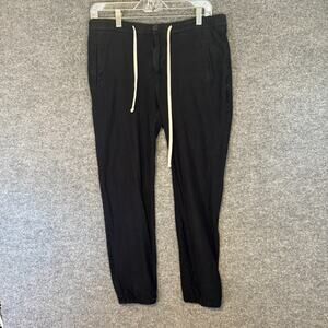 James Perse Pants Womens 2 Black Straight Jogger Chino Utility Casual Drawstring